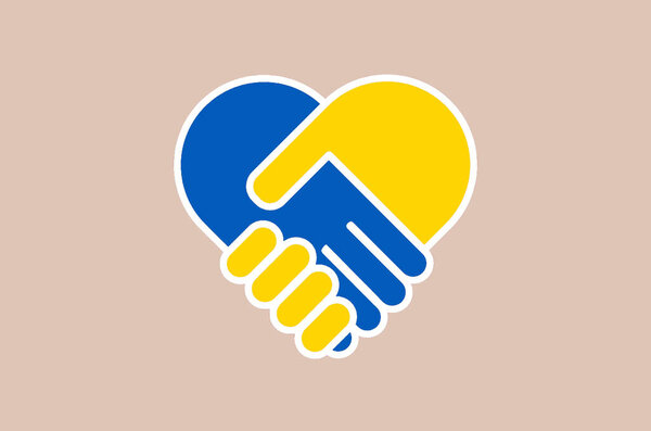 Love Ukraine Concept Hands Heart Form Painted Ukraine Flag Color Royalty Free Stock Images