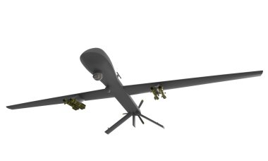 Predator drone isolated on white clipart