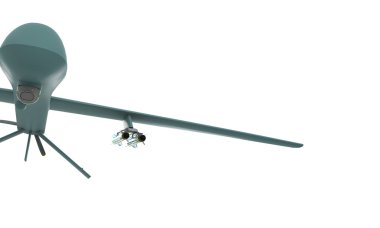 Predator drone isolated on white clipart