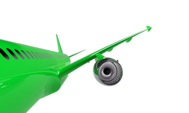 yeşil uçak üzerinde beyaz izole