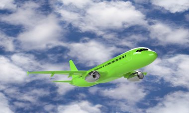 Yeşil uçak izole