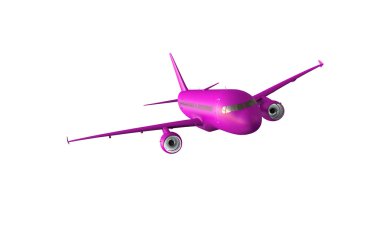 pembe uçak üzerinde beyaz izole