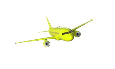 Sarı uçak üzerinde beyaz izole