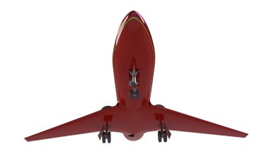 beyaz izole kırmızı uçak