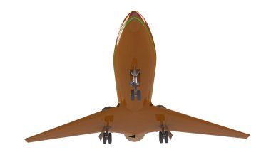 Turuncu uçak üzerinde beyaz izole