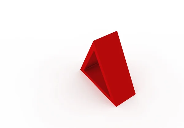 Rode 3D piramide frame model geïsoleerd op wit — Stockfoto