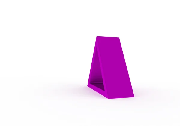 Roxo rosa modelo pirâmide 3d isolado no branco — Fotografia de Stock