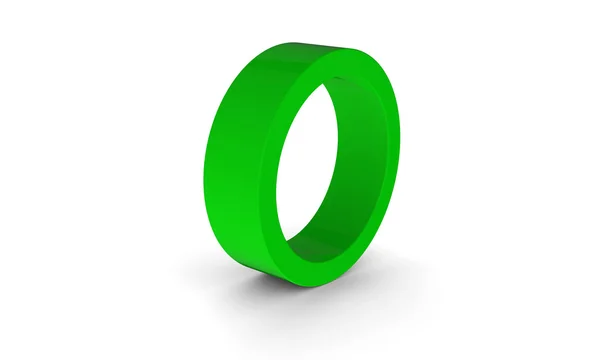 3d grüner Ring Hohlzylinder isoliert auf weiss — Stockfoto