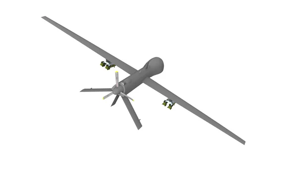 Predator drone geïsoleerd op wit — Stockfoto