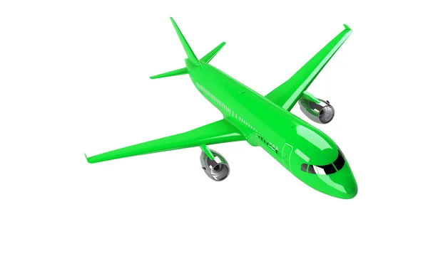 Green airplane isolated on white — Stock Photo, Image