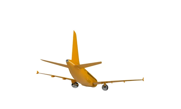 Orangefarbenes Flugzeug isoliert auf Weiß — Stockfoto
