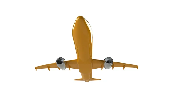 Orange airplane isolated on white — Stock Photo, Image