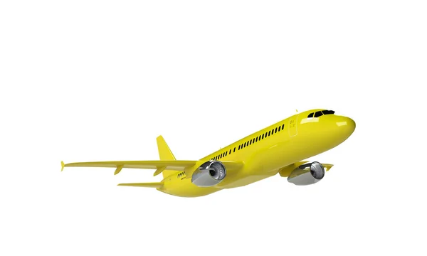 Yellow airplane isolated on white — Stock Photo, Image