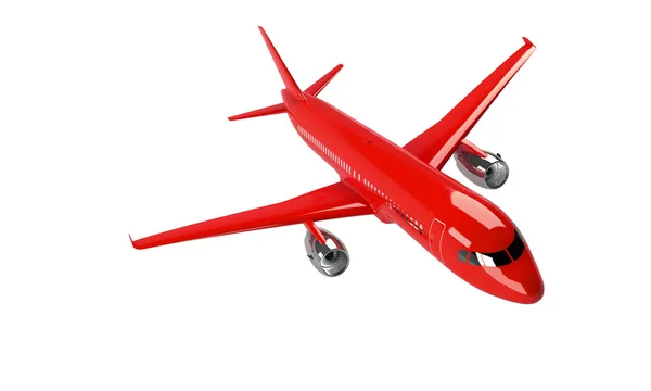 Red airplane isolated on white — Stock Photo, Image