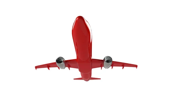 Avión rojo aislado en blanco —  Fotos de Stock