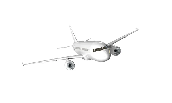 White airplane isolated on white — Stock Photo, Image