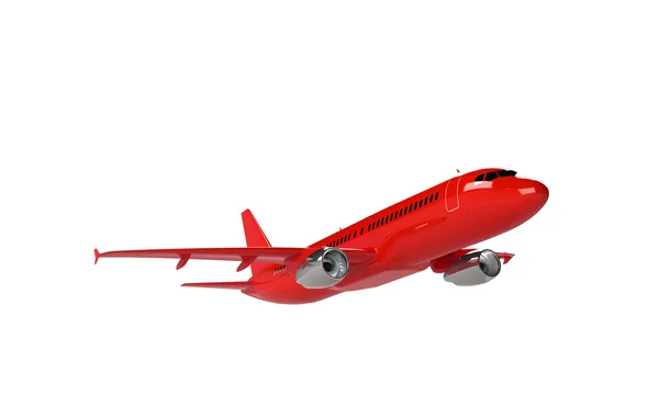 Красный самолет изолирован на белом — стоковое фото