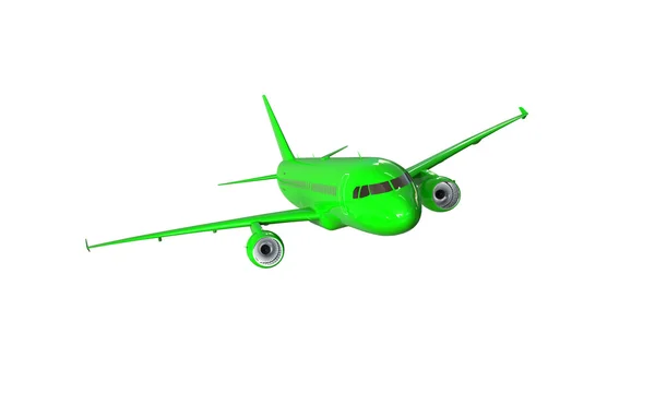 Green airplane isolated on white — Stock Photo, Image