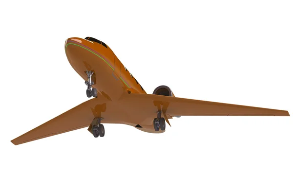 Oranžové letadlo izolovaných na bílém — Stock fotografie