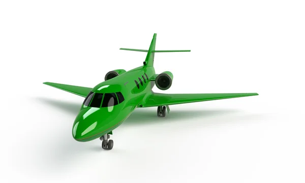 Green airplane isolated on white — Stock Photo, Image