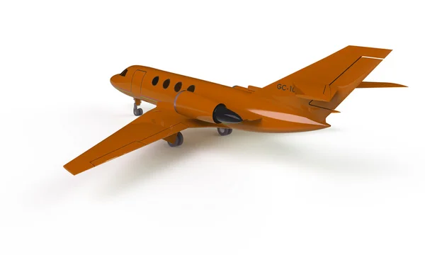 孤立的白色衬底上的橙色飞机 — 图库照片