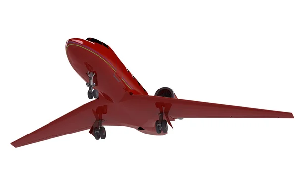 Red airplane isolated on white — Stock Photo, Image