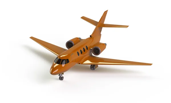 Orange airplane isolated on white — Stock Photo, Image