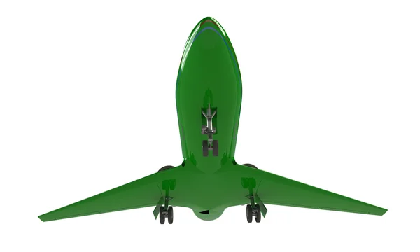 Avión verde aislado en blanco —  Fotos de Stock