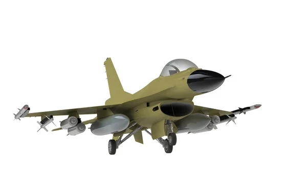 白で隔離される着陸離陸、f16 戦闘機のモデル — ストック写真