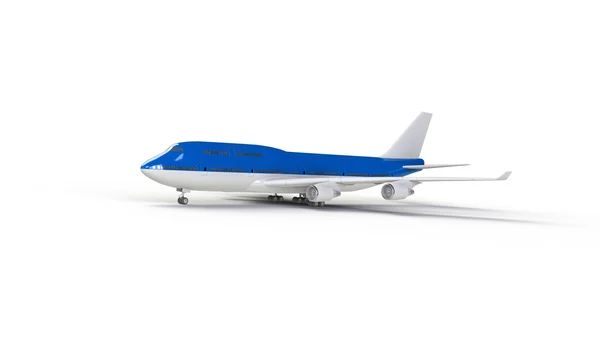 Blue airplane isolated on white — Stock Photo, Image