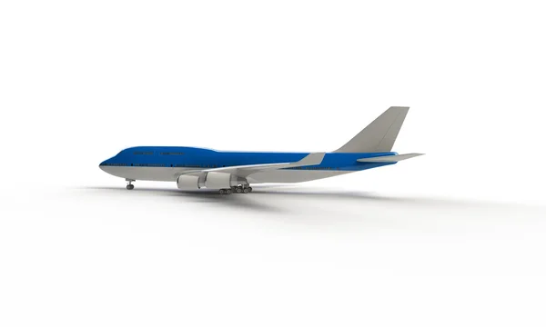 Niebieski samolot na białym tle — Zdjęcie stockowe