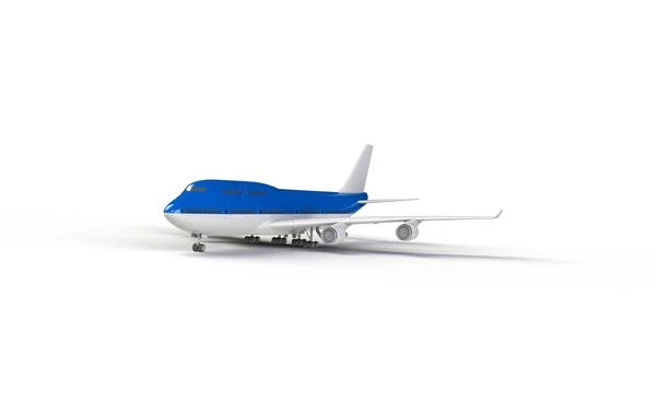 Elszigetelt fehér kék repülőgép — Stock Fotó