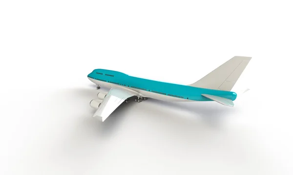 흰색 절연 시안색 비행기 — 스톡 사진