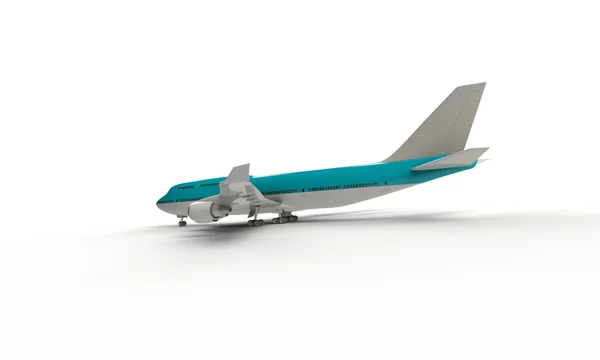 Azurová letadlo izolovaných na bílém — Stock fotografie