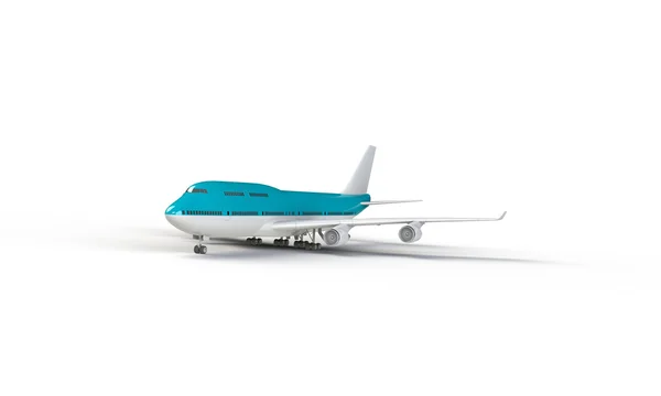 Cyan airplane isolated on white — Stock Photo, Image