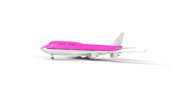 Розовый самолет изолирован на белом — стоковое фото