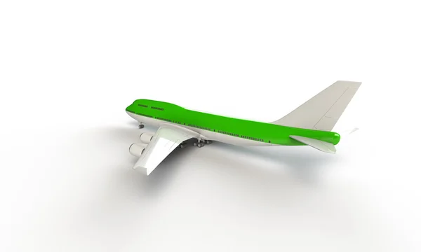 Green airplane isolated on white — Stock Photo, Image