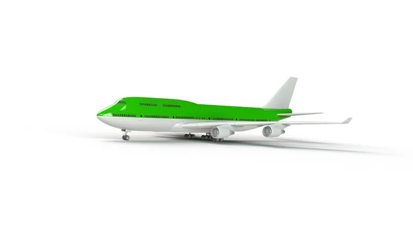 Avion vert isolé sur blanc — Photo