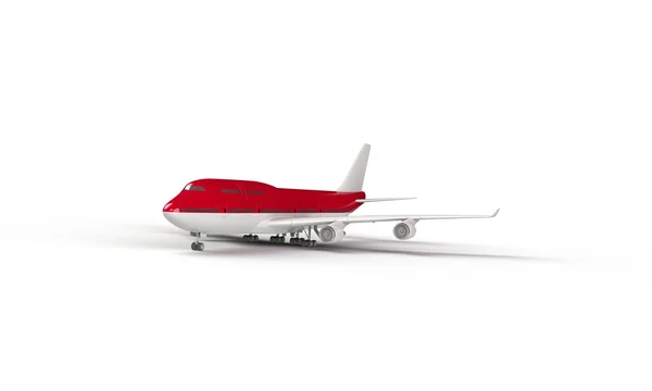 Red airplane isolated on white — Stock Photo, Image