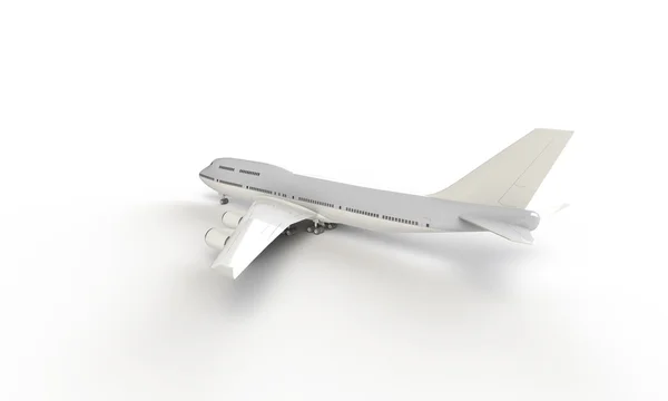 White airplane isolated on white — Stock Photo, Image