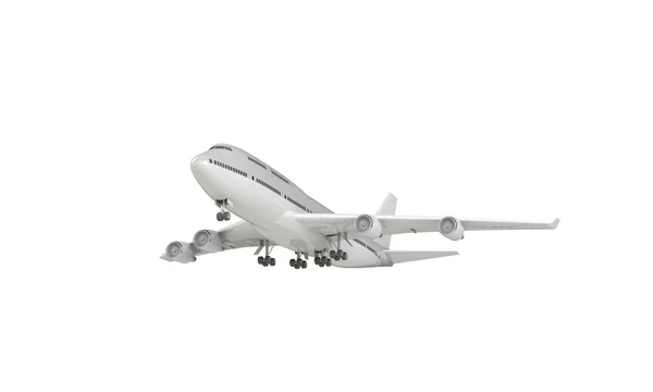 White airplane isolated on white — Stock Photo, Image