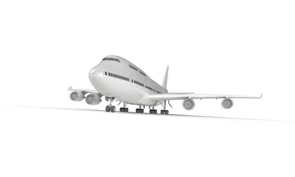 Samolotem biały na białym tle — Zdjęcie stockowe