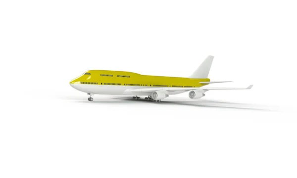 Avión amarillo aislado en blanco —  Fotos de Stock