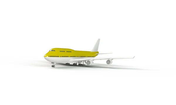 Avión amarillo aislado en blanco —  Fotos de Stock