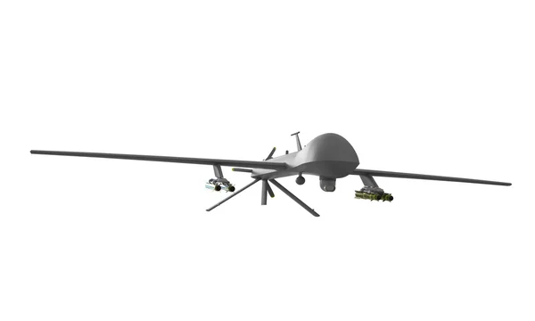 Predator drone geïsoleerd op wit Stockafbeelding