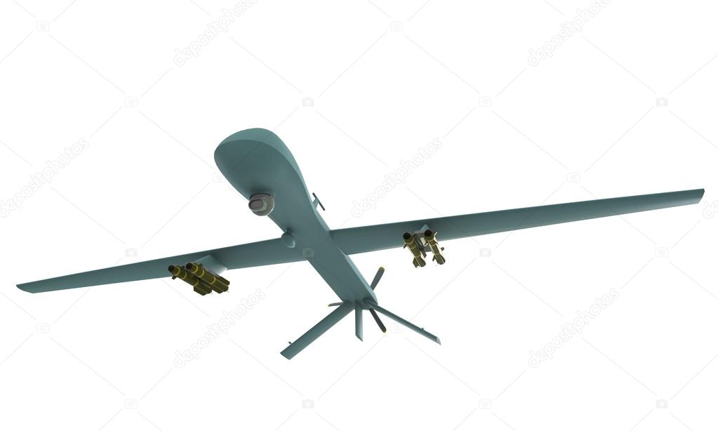Predator drone isolated on white