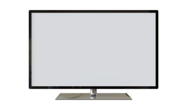 düz plazma televizyon ekranı üzerinde beyaz izole