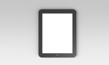 beyaz üzerine izole edilmiş tablet pc