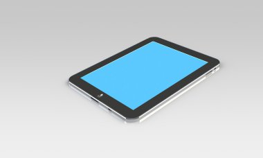 beyaz üzerine izole edilmiş tablet pc