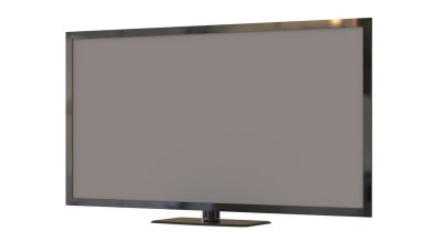düz plazma televizyon ekranı üzerinde beyaz izole